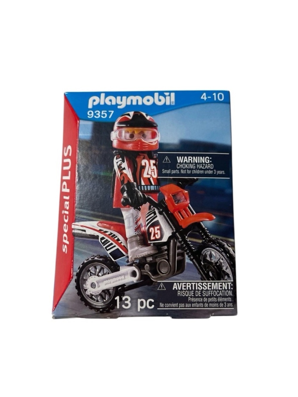 Playmobil 9357 Special PLUS Red Motocross Rider Playset NIB